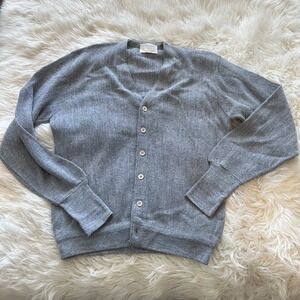 Jefflinks‎ Lord Jeff Cardigan Sweater Mens L Gray Grandpacore Golf Dupont Orlon